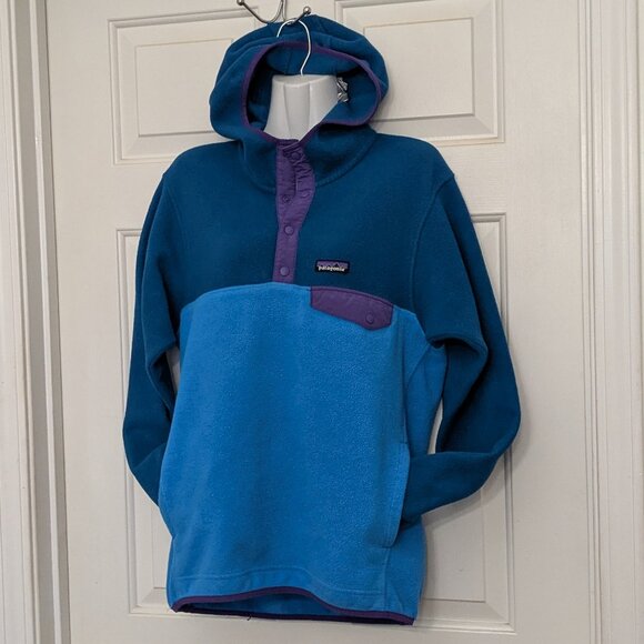 Patagonia Synchilla Snap T Hoodie Blue Purple Pullover Fleece Jacket Size Small - Picture 2 of 9